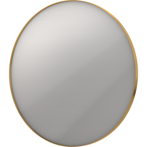 Sanibell Ink SP17 speil med lys, dimbar, duggfri, gull, Ø80 cm Baderom > Innredningen