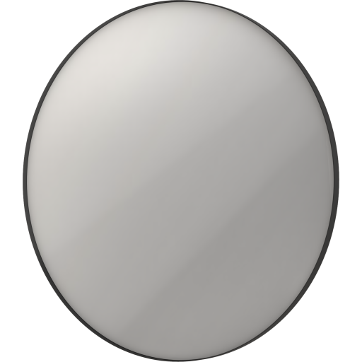 Sanibell Ink SP17 speil med lys, dimbar, duggfri, sort, Ø120 cm Baderom > Innredningen