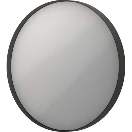 Sanibell Ink SP17 speil med lys, dimbar, duggfri, sort, Ø40 cm Baderom > Innredningen