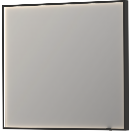 Sanibell Ink SP19 spejl med lys, dæmpbar, dugfri, sort, 100x80 cm