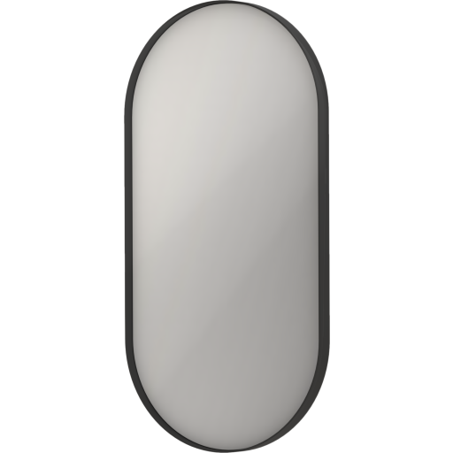 Sanibell Ink SP21 spejl med lys, dæmpbar, dugfri, sort, 40x80 cm