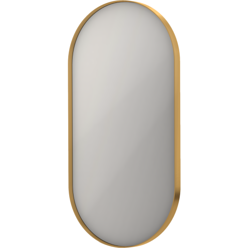 Sanibell Ink SP21 spejl med lys, dæmpbar, dugfri, 40x80 cm, børstet mat guld