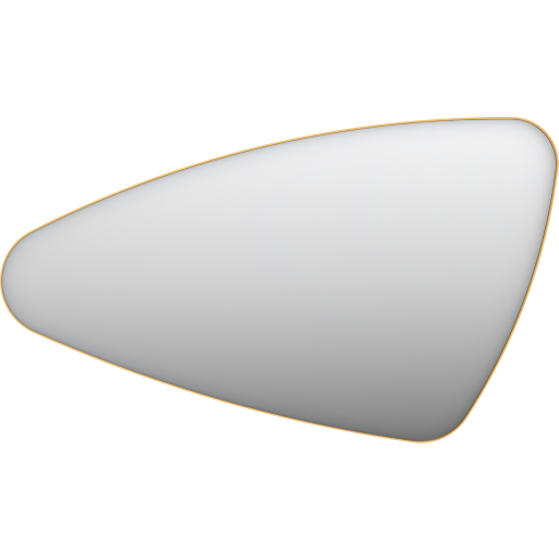 Sanibell Ink SP22 spejl, venstre, 120x70 cm, børstet mat guld