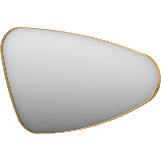 Sanibell Ink SP23 spejl med lys, dæmpbar, dugfri, højre, 80x50 cm, børstet mat guld