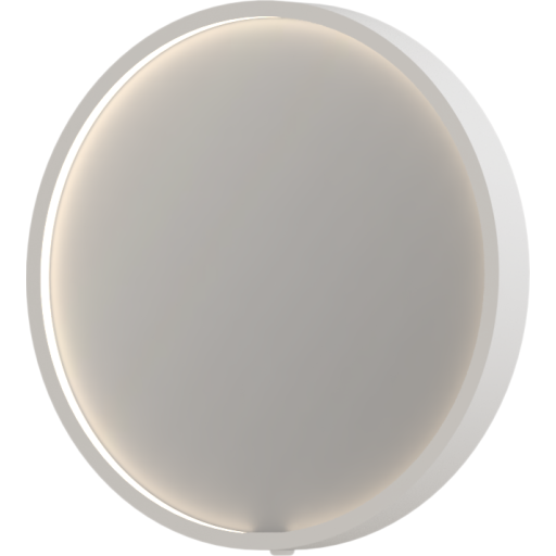 Sanibell Ink SP24 spejl med lys, dæmpbar, dugfri, mat hvid, Ø40 cm