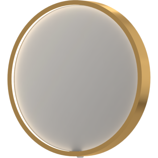 Sanibell Ink SP24 spejl med lys, dæmpbar, dugfri, Ø40 cm, børstet mat guld