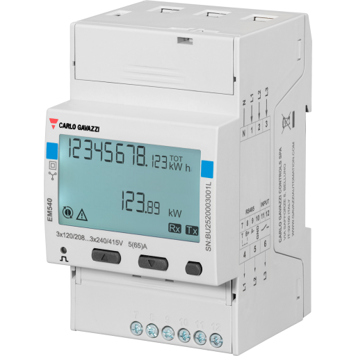 KWH Meter 3F 65A direkte, MID, Modbus, PFC versjon, EM540