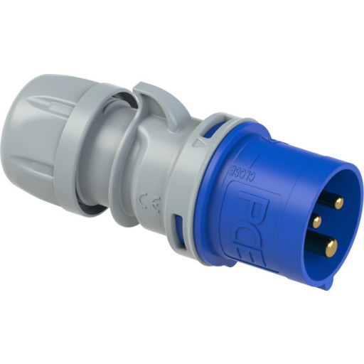 CEE Plugg 16A 3P 230V blå, vri, IP44