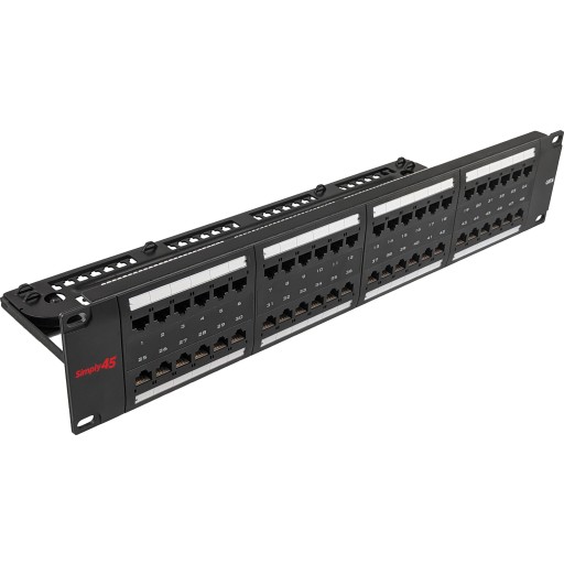 Simply45 Patch Panel Rack 48 Port CAT6 UTP lastet Backuptype - El