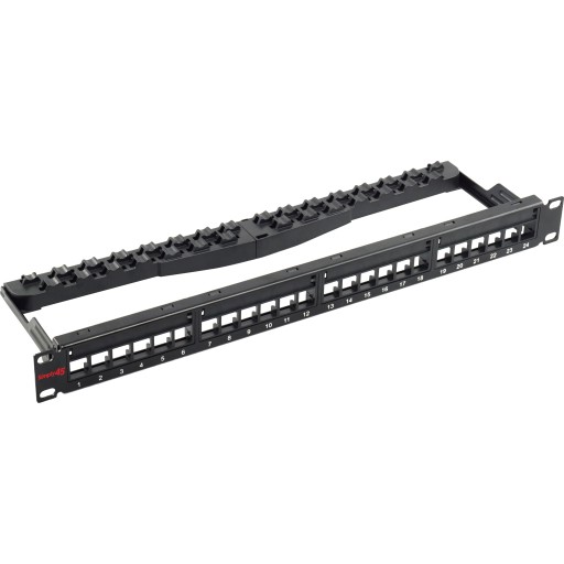 Simply45 RJ45 Patchpanel Rack 24 Port, unloaded, skærmet billede