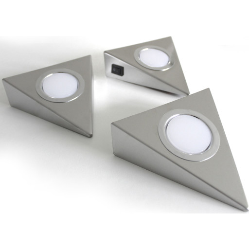 Loevschall spot trekantet med driver og tænd/sluk med 3 stk billede