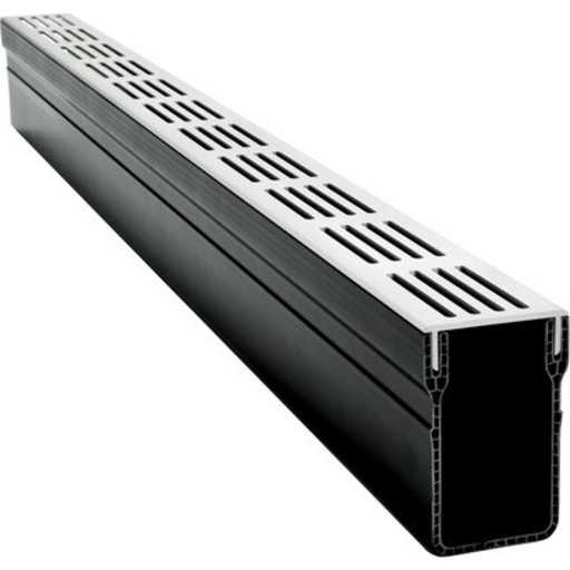 Star Drain 65 x 103 x 1000 mm PVC-rende med grå aluminiumsrist