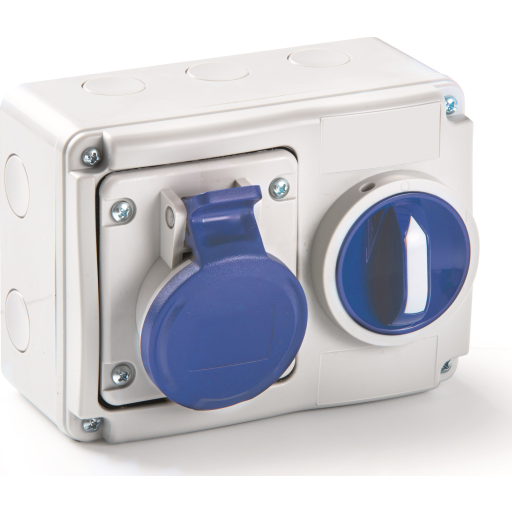 CEE stikkontakt med interlock til 230V med16A/3P