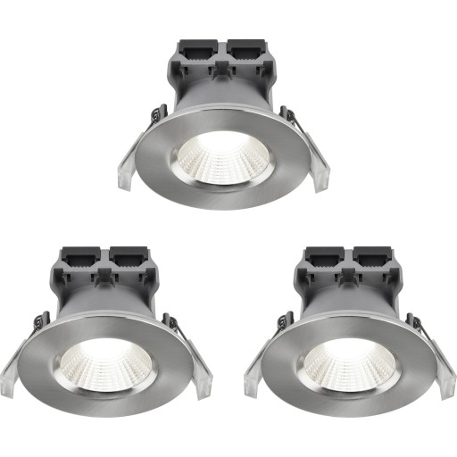 Nordlux Fremont Bath downlight, 4000K, børstet stål, 3 stk