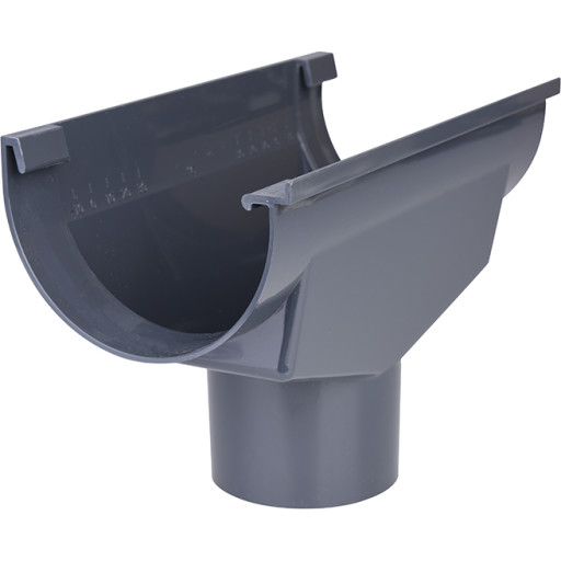 Plastmo ekspansionstud i grafit med Ø75 mm nedløb til tagrende nr. 10