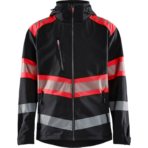 Blåkläder softshell-jakke 44942513 High-Vis kl1 svart/rød størrelse 3XL Backuptype - Værktøj