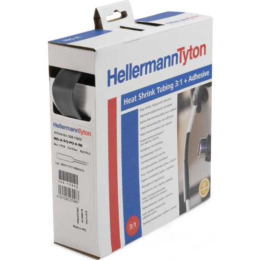 Billede af Krympeflex box 3:1, Ø24,0/8,0 mm, sort, 3M, med lim