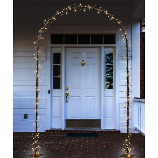 2 stk Lys port med 480 varmhvite LED-klyngelys, måler 89x45x45 cm, 4W
