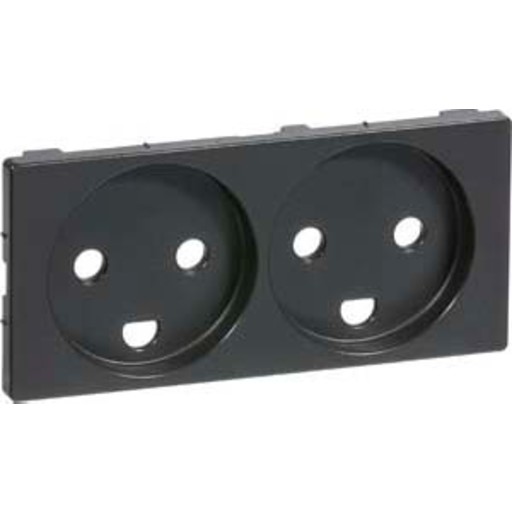Stikkontakt 2 modul vandret, koksgrå