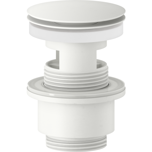 Mora push bundventil, mathvid - med klikfunktion og overløb, mat-hvid