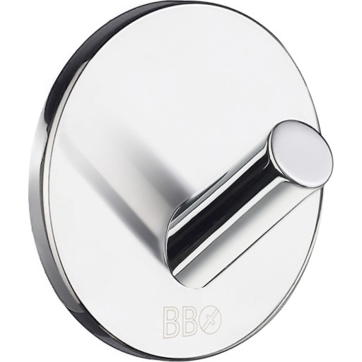 Smedbo beslagsboden enkelkrog, krom stål, selvklæbende,