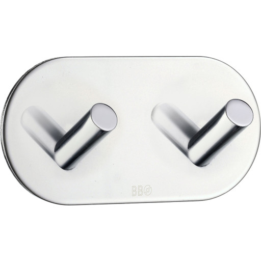 Smedbo beslagsboden selvklæbende dobbelt krog, krom stål