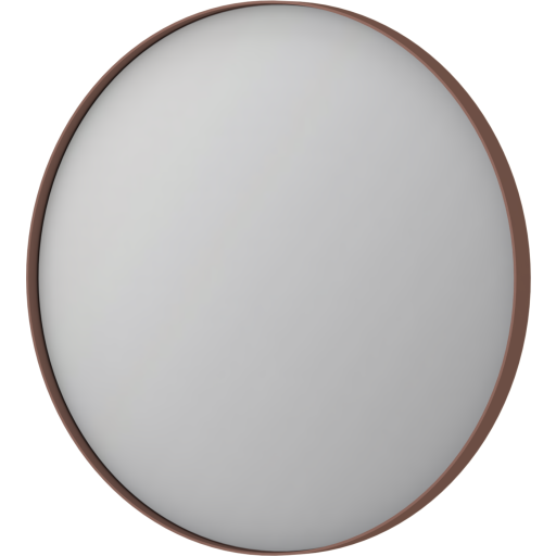 Sanibell Ink SP17 speil med lys, dimbar, duggfri, børstet kobber, Ø60 cm Baderom > Innredningen