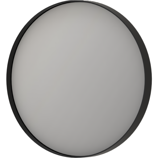 Sanibell Ink SP17 speil med lys, dimbar, duggfri, børstet sort, Ø40 cm Baderom > Innredningen