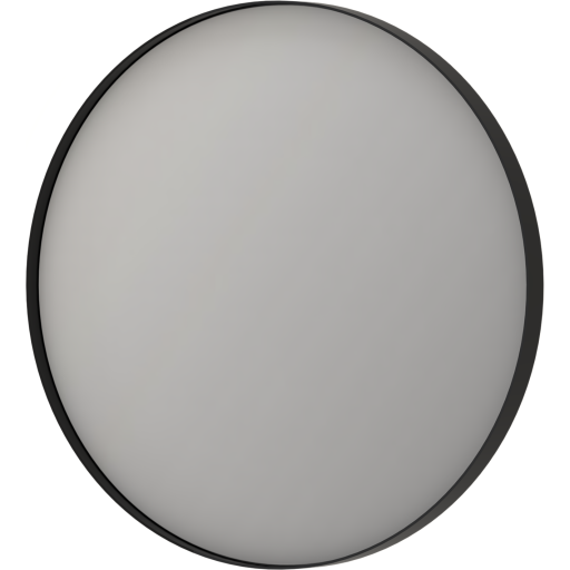 Sanibell Ink SP17 speil med lys, dimbar, duggfri, børstet sort, Ø60 cm Baderom > Innredningen