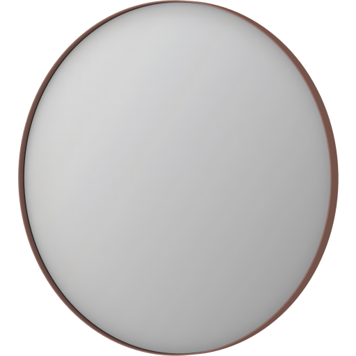 Sanibell Ink SP17 speil med lys, dimbar, duggfri, børstet kobber, Ø80 cm Baderom > Innredningen