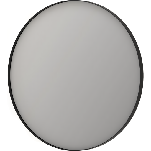 Sanibell Ink SP17 speil med lys, dimbar, duggfri, børstet sort, Ø80 cm Baderom > Innredningen
