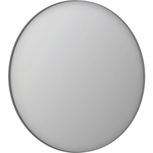 Sanibell Ink SP17 speil med lys, dimbar, duggfri, børstet rustfritt stål, Ø100 cm Baderom > Innredningen