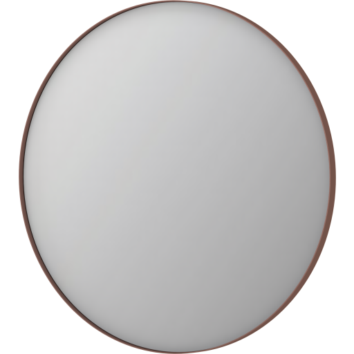 Sanibell Ink SP17 speil med lys, dimbar, duggfri, børstet kobber, Ø100 cm Baderom > Innredningen