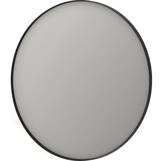 Sanibell Ink SP17 speil med lys, dimbar, duggfri, børstet sort, Ø100 cm Baderom > Innredningen