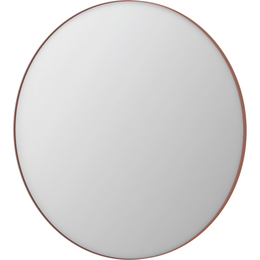 Sanibell Ink SP17 speil med lys, dimbar, duggfri, børstet kobber, Ø120 cm Baderom > Innredningen