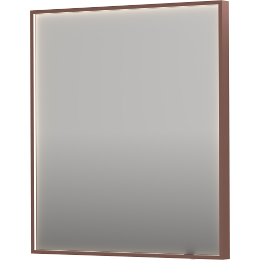 Sanibell Ink SP19 spejl med lys, dæmpbar, dugfri, børstet kobber, 70x80 cm