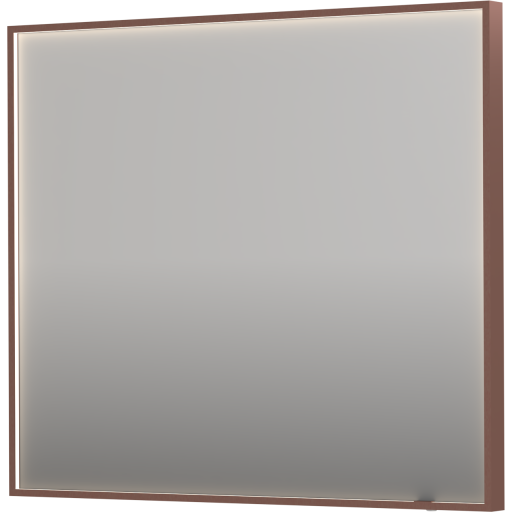 Sanibell Ink SP19 spejl med lys, dæmpbar, dugfri, børstet kobber, 90x80 cm