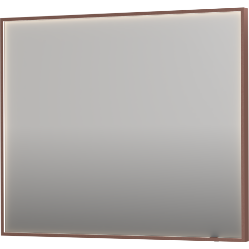 Sanibell Ink SP19 spejl med lys, dæmpbar, dugfri, børstet kobber, 100x80 cm