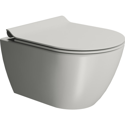 GSI Pura vegghengt toalett, uten skyllekant, rengjøringsvennlig, matt grå Baderom > Toalettet