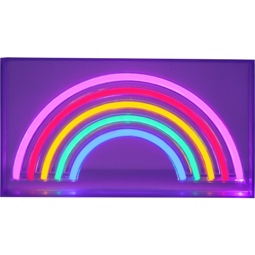 Neon-skilt REGNBUE 23x4x13 cm, inklusiv USB ledning