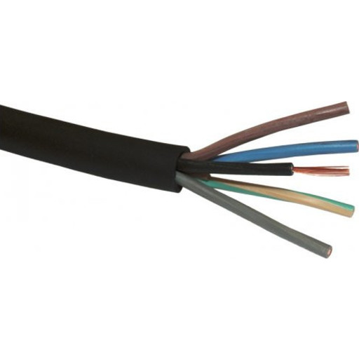 100 meter H07RN-F gummikabel, 5G1,5 mm², 100 meter