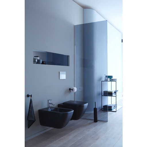 Duravit Happy D.2 toiletsæde, soft close, aftagelig, mat sort billede