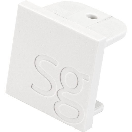 Zip 230 v endestykke til skinne, hvid