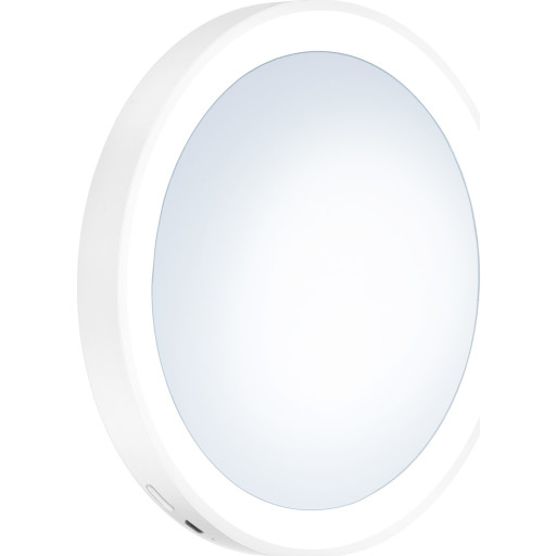 Smedbo Outline Lite kosmetikkspeil med lys, Ø13 cm, hvit Baderom > Innredningen