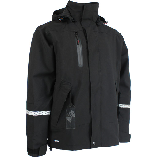 regnjakke 4WS-4057, sort, størrelse 3XL