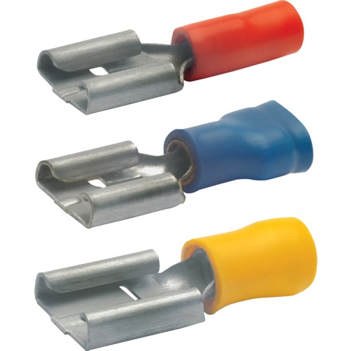 100 stk ISOL. spademuffe 4,8 x 0,8 mm  del 2, 1,5-2,5 mm²