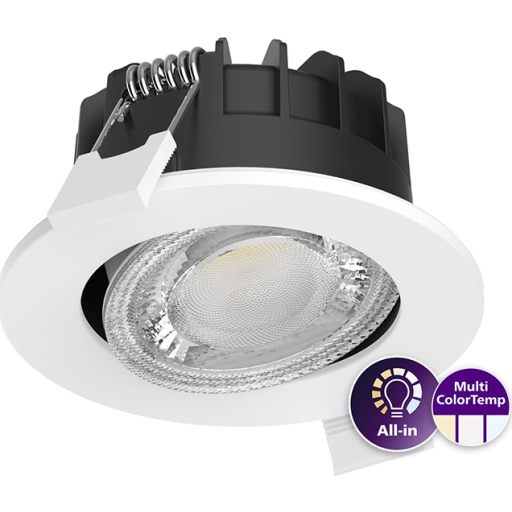 Billede af Ledinaire ClearAccent RS071B 6W 550lm 827-830-840 Ø68 kipb. hvid