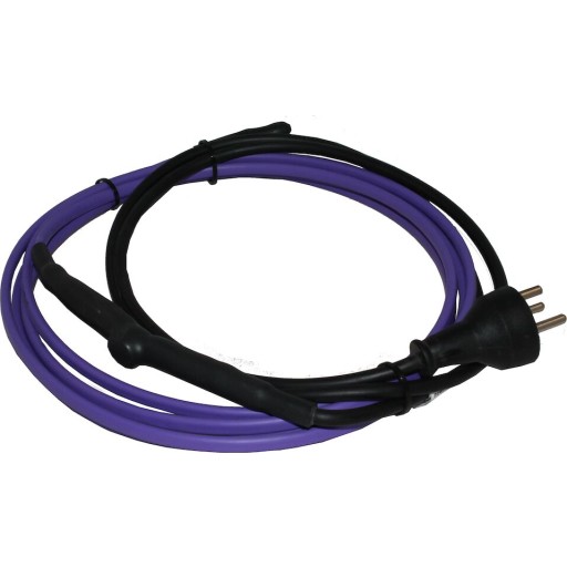 PipeHeat 2 meter, ind-/udvendig i vandrr, med DK-stik, 22W