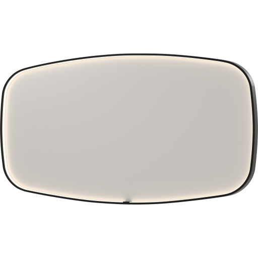 Sanibell Ink SP31 spejl med lys, dæmpbar, dugfri, børstet metal sort, 160x80 cm