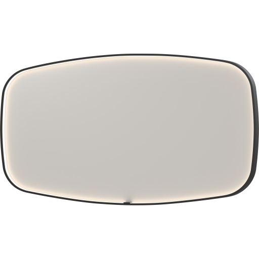 Sanibell Ink SP31 spejl med lys, dæmpbar, dugfri, mat sort, 160x80 cm